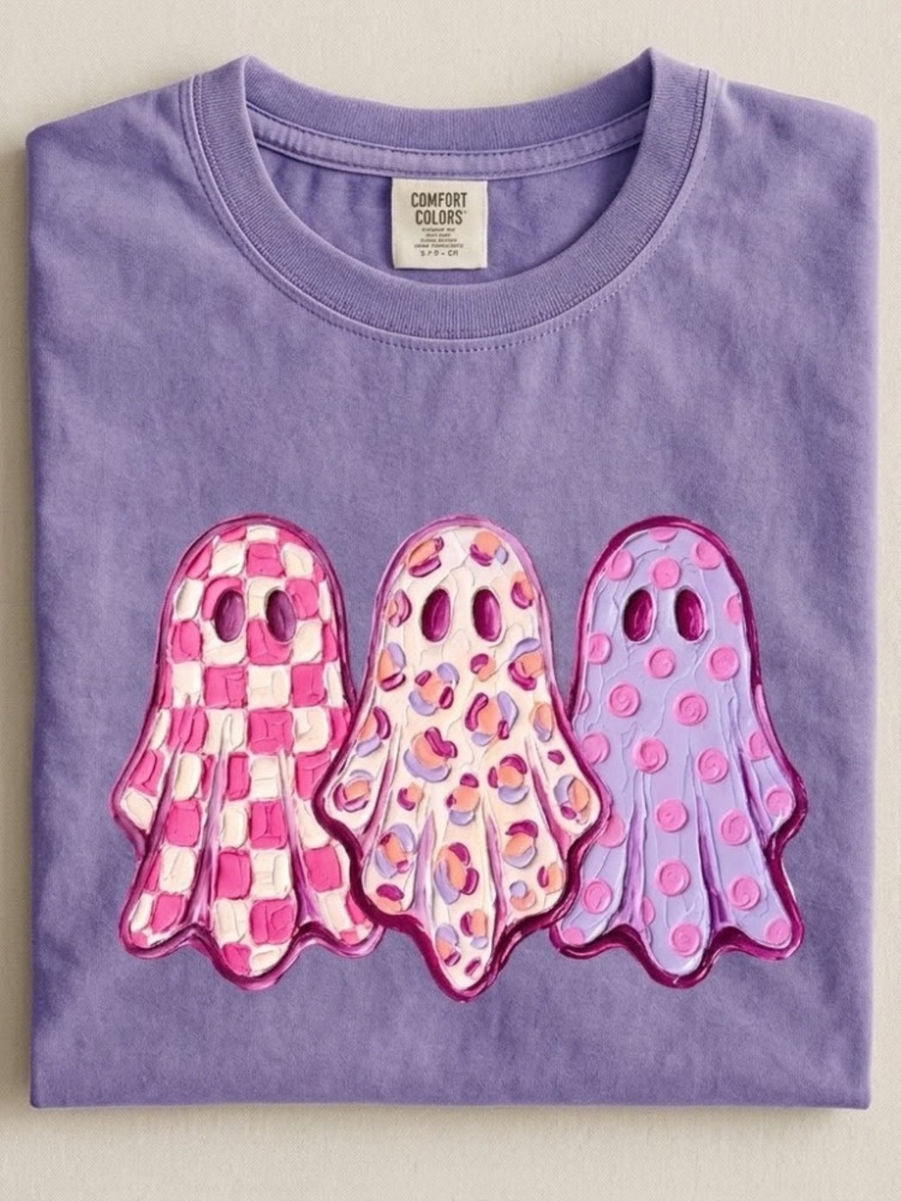Comfort Colors Three Colorful Camo Ghosts Graphic Tee